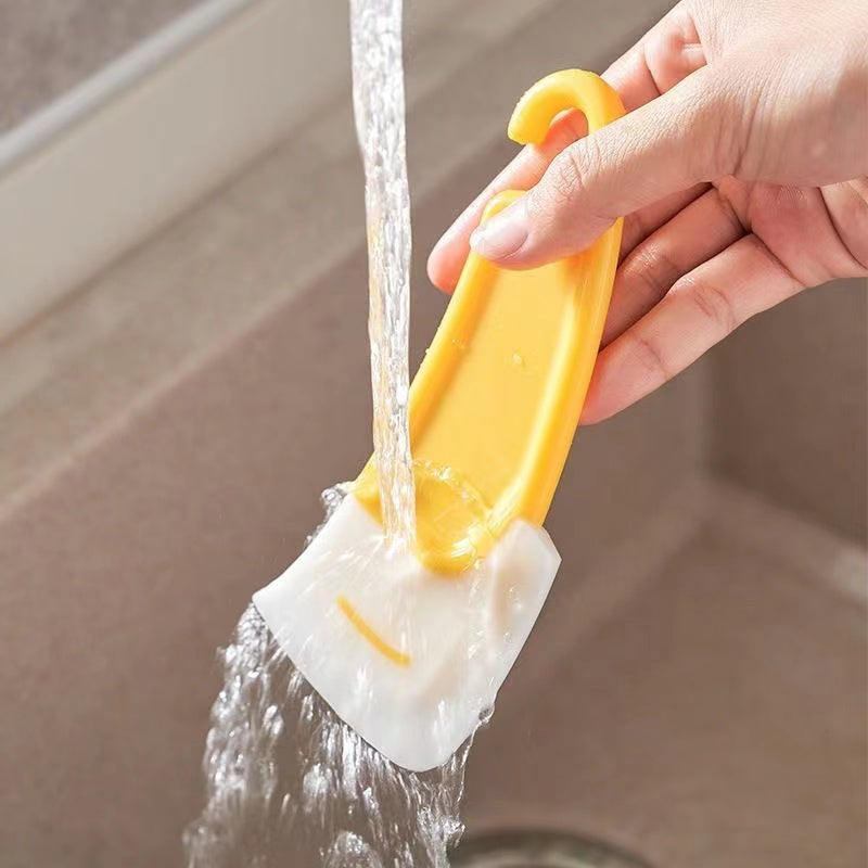 Qazanın dibini təmizləmək üçün yapon tipli silikon kazıyıcı, qabların, qabların, yapışmayan qabların yuyulması üçün yüksək temperatura davamlı kazıyıcı, məişət kazıyıcısı, yağ kazıyıcısı