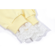 Cholisa Erkən Yaz/Payız/Qış Qadınlar üçün Yeni Sarı Dəyirmi Yaxalıq Koreya Üslubunda Tənbəl Üslublu Gödəkçə