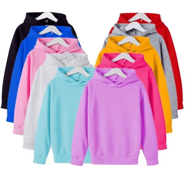 Bahar Payız Uşaq Geyimləri Solid Rəngli Hoodie Oğlan Qız