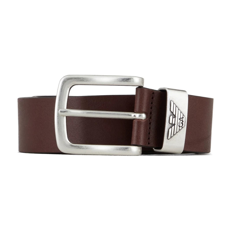 [Yeni il hədiyyəsi] EMPORIO ARMANI Kişi Dəri Sancaqlı Toka Kəməri (Rəsmi)