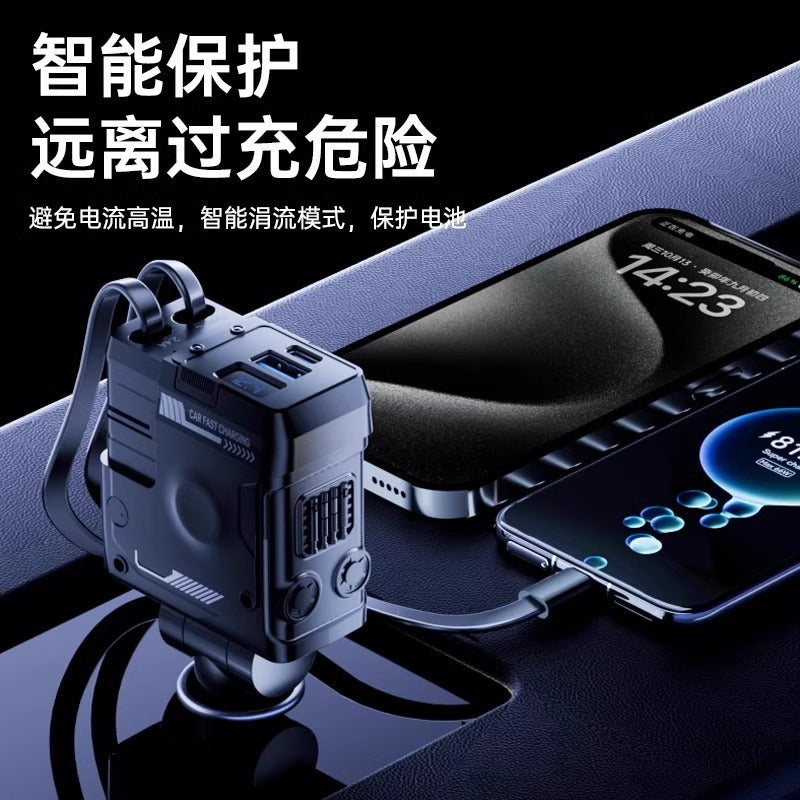 120W Super Sürətli Avtomobil Şarj Cihazı Siqaret Çakmak Adapteri ilə (2026 Yeni Model) - Mobil Telefon Fləş Şarj Kabeli