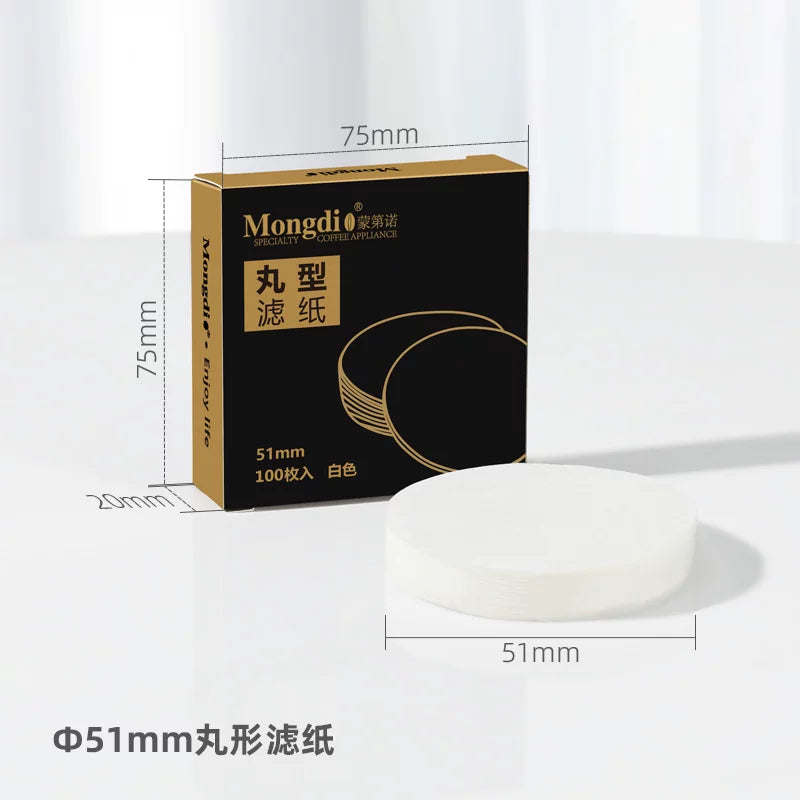 Mongdio espresso maşınının tutacağı toz qabı xüsusi filtr kağızı dəyirmi qəhvə kağızı filtri 51/58mm universal