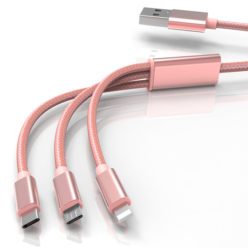 Apple Android Huawei Xiaomi vivop mobil telefonu üçün uyğun uzadılmış 2 metrlik birdən üçə qədər məlumat kabeli sürətli şarj kabeli çox başlı