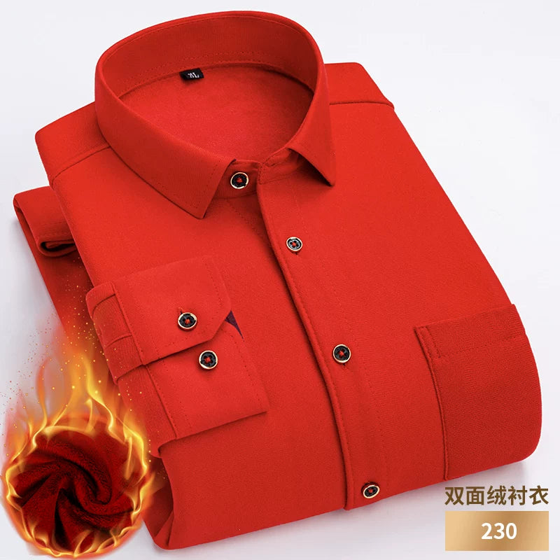 Paul Winter Kişilər, Orta Yaşlı və Yaşlılar üçün İsti Uzunqol Köynək, Gündəlik, Yun Astarlı, Qalın, Böyük Ölçülü Dama-dama Köynək