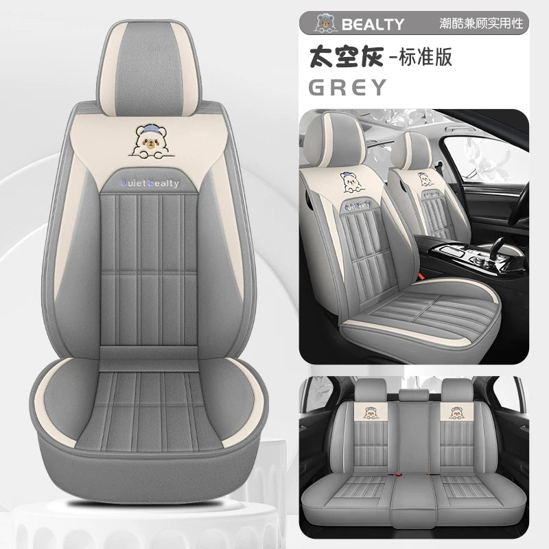 Qış üçün peluş avtomobil oturacağı yastıqları, tam örtüklü avtomobil oturacağı üzlükləri, qalınlaşdırılmış və qış üçün isti, rahat qısa peluş oturacaq yastıqları