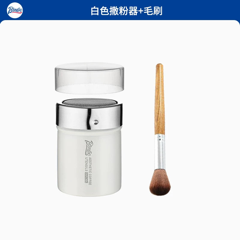 Bincoo toz yayıcı qəhvə tozu matcha kakao tozu şəkər tozu şüşəsi ələk borusu çiləyici toz qabı artefakt latte sənət çapı qəlibi