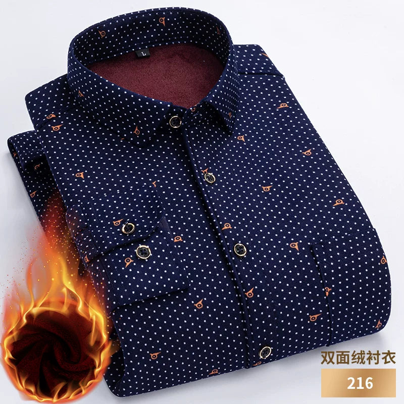 Paul Winter Kişilər, Orta Yaşlı və Yaşlılar üçün İsti Uzunqol Köynək, Gündəlik, Yun Astarlı, Qalın, Böyük Ölçülü Dama-dama Köynək