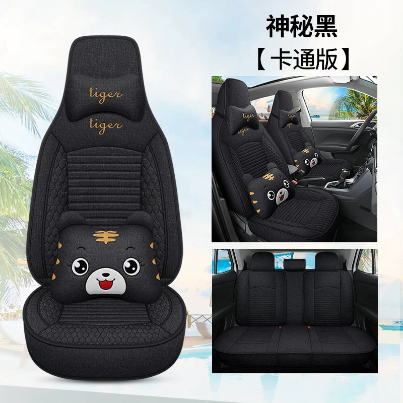 2025 BYD Hiace 07 DM-i Linen Fabric Seat Covers, All Season Universal Car Seat Cushions