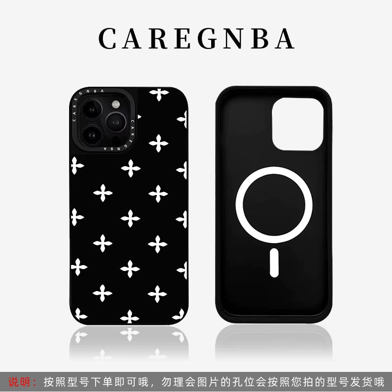 CAREGNBA Zhu Zhixin ilə birgə brenddir, eyni çarpaz çiçək, Apple 17ProMax mobil telefon qutusu üçün uyğundur, iPhone16pro hər şey daxil düymələri 14plusr düşməyə qarşı 15por İnternet məşhuru 12 ulduz 13/11