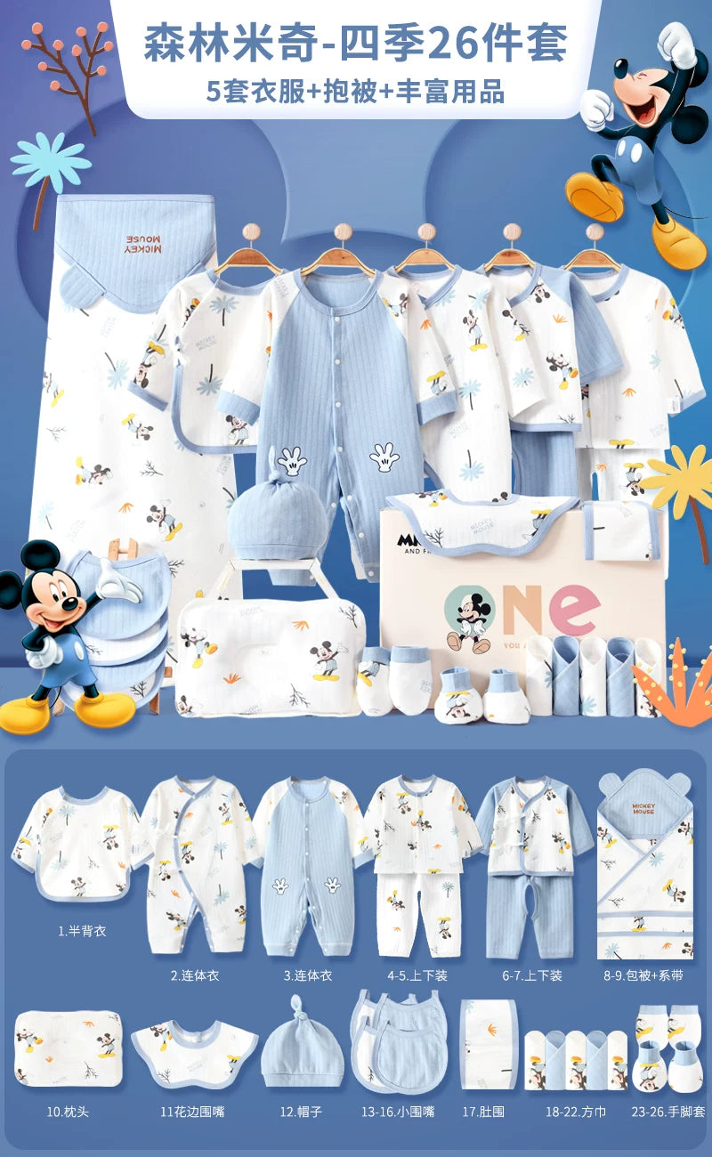 Disney Yenidoğulmuş Körpə Geyimləri Hədiyyə Dəsti - Yenidoğulmuşlar, Bir Aylıq Bayram və Yüksək Səviyyəli Hədiyyə üçün İdealdır