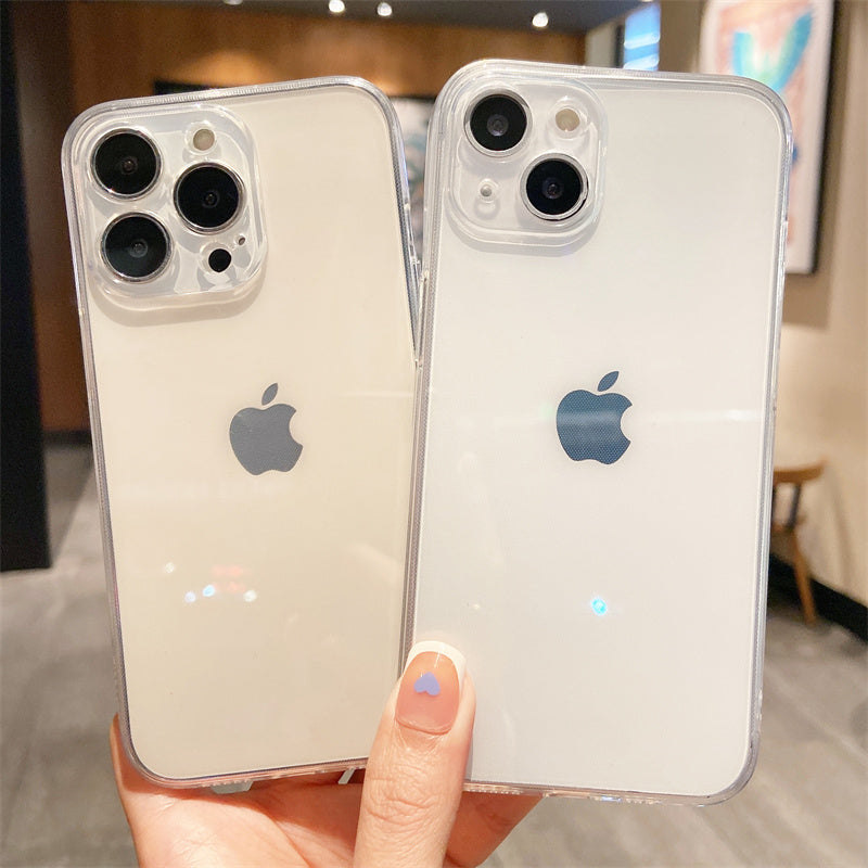 Sadə şəffaf düz kənar yumşaq qabıq iphone13promax apple 12/15 mobil telefon qutusu 14pro kişilər və qadınlar 16 hər şey daxil 11 silikon 17 düşməyə qarşı xr/7/8p Huawei Xiaomi qoruyucu qutu 6p