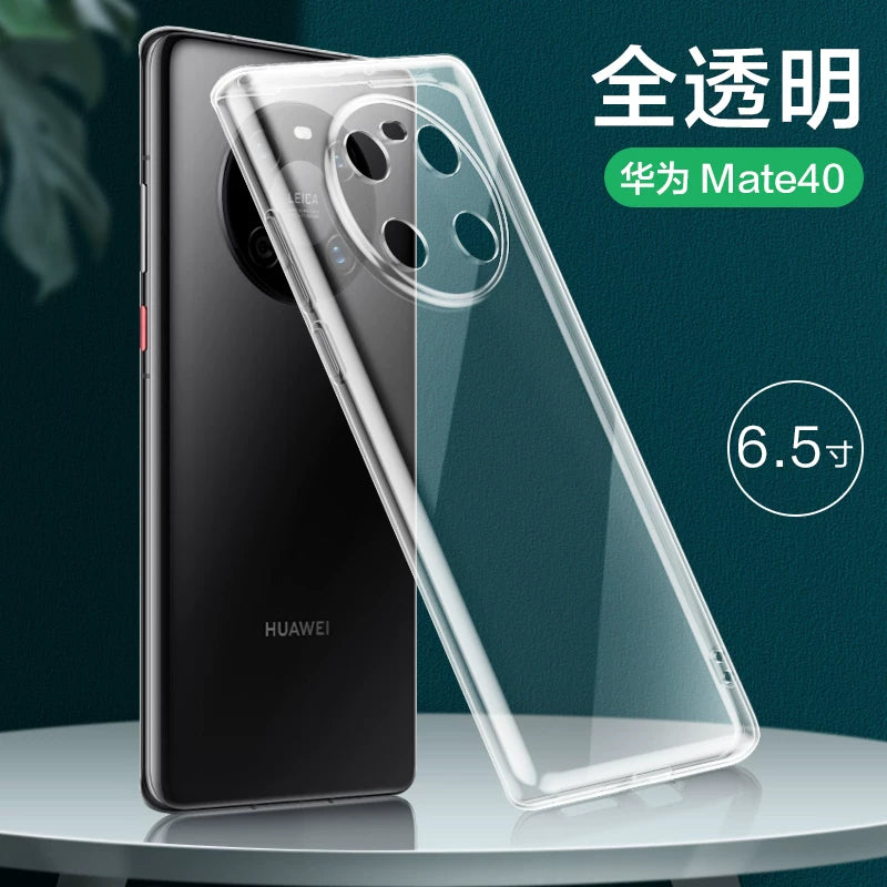 Huawei mate40 mobil telefon qutusu mate60pro yeni pro + şəffaf mate80 silikon mate70 yumşaq qabıq rs düşməyə qarşı 40e qoruyucu örtük promax kişi havası ultra nazik mate50 Hua e üçün uyğundur