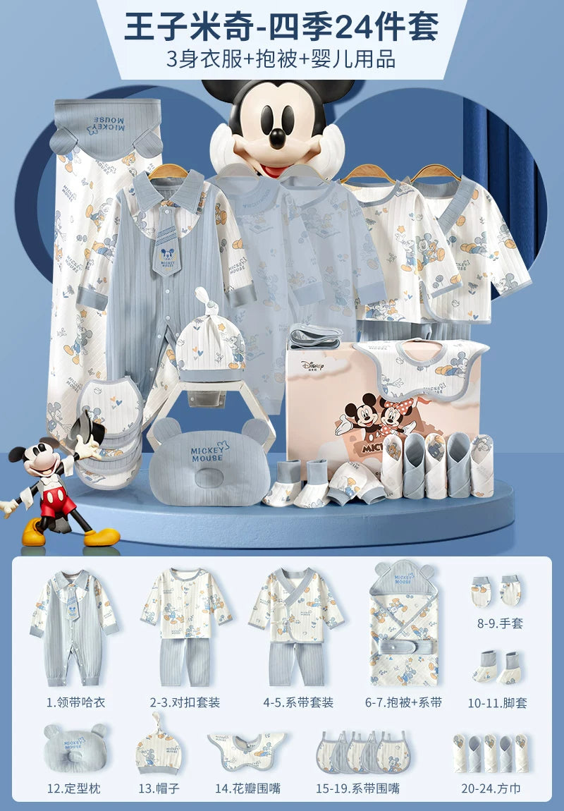 Qız uşaqları üçün Disney körpə geyimləri hədiyyə qutusu dəsti, yeni doğulmuş körpələr və tam aylıq qeyd etmələr üçün yüksək səviyyəli bir hədiyyə.