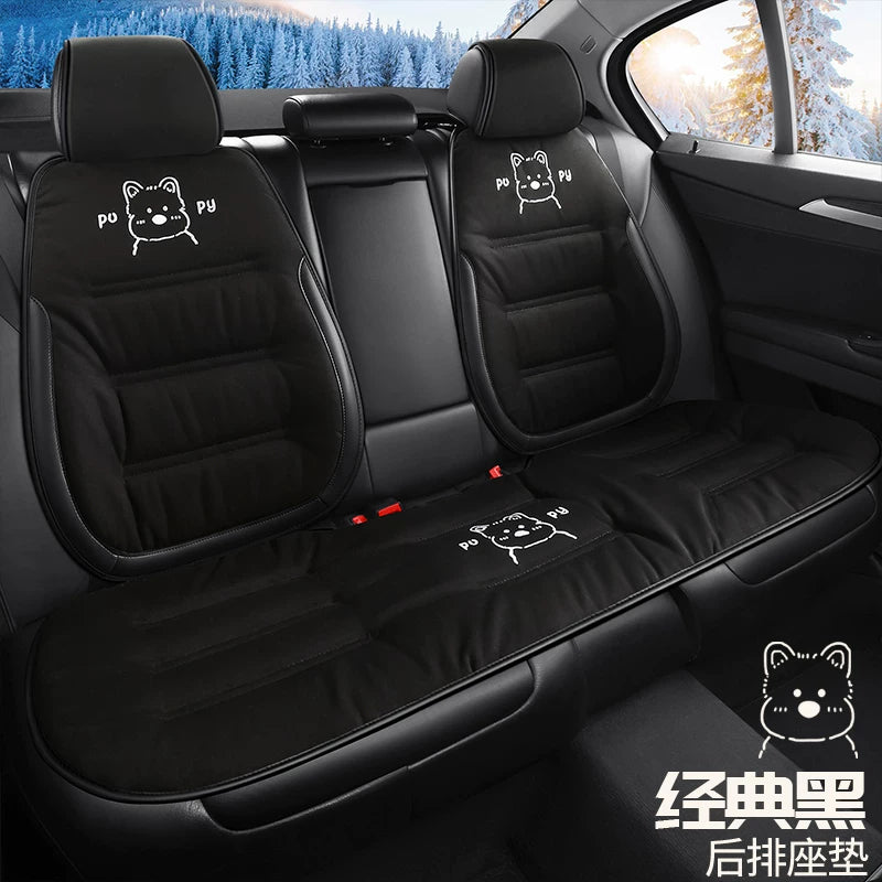 Avtomobil oturacaq üzləri, qışda isinən oturacaq üzləri, qalınlaşdırılmış yumşaq, 2025 yeni cizgi filmi stili, sürətli isitmə və isinmə arxa oturacaq üzləri