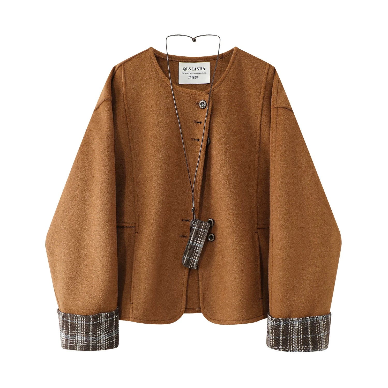 Chola Lisa qadınlar üçün zərif fransız üslublu yun palto, payız Koreya üslubunda, yüksək səviyyəli və gözəl qış qalın qısa yun palto