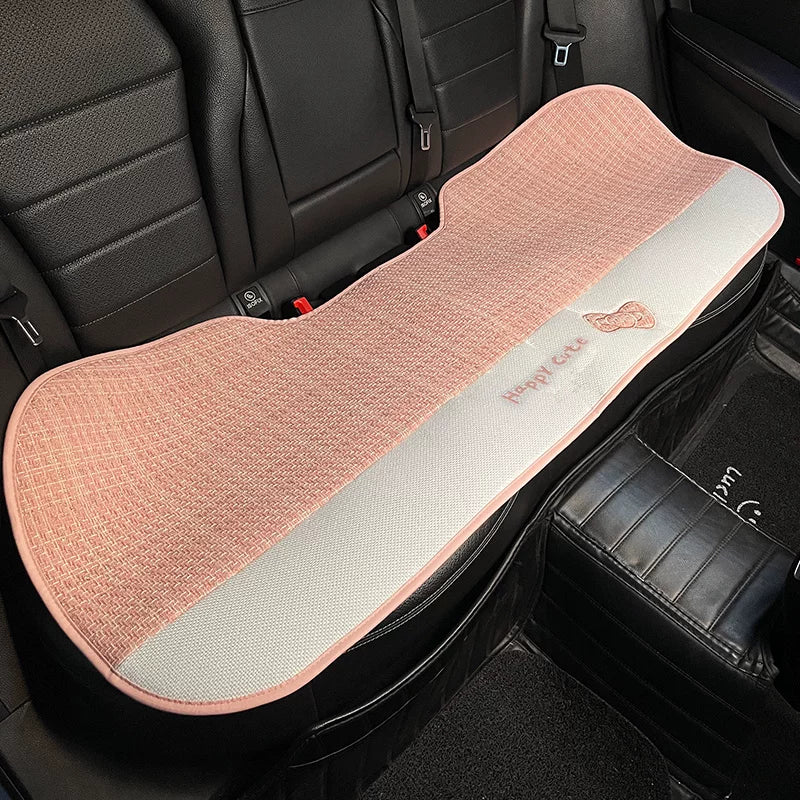 Kətan avtomobil oturacağı yastığı, bütün fəsillər üçün, çəhrayı, nəfəs alan, premium keyfiyyətli nazik avtomobil oturacağı üzlüyü/yastığı.