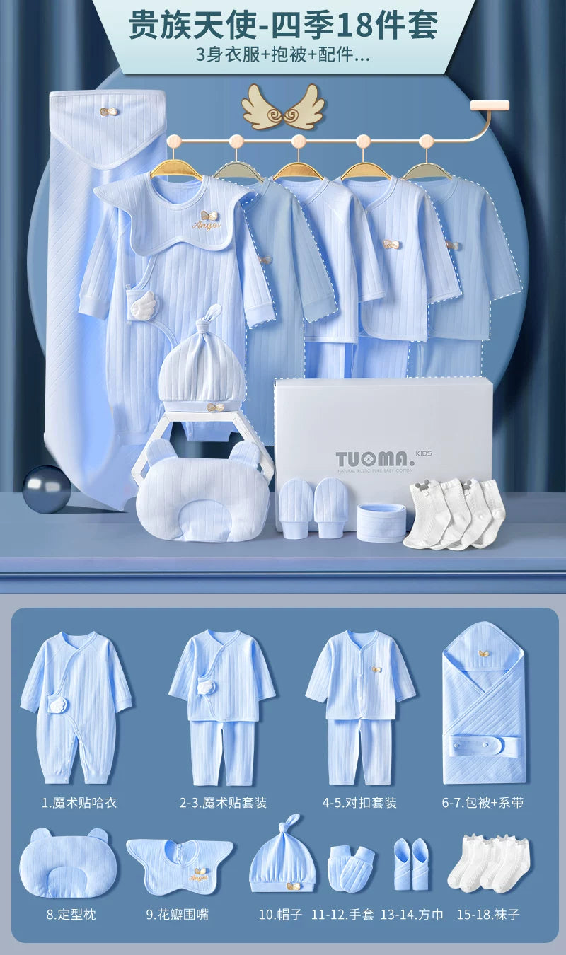 Körpə geyimləri, yeni doğulmuş körpələr üçün hədiyyə qutusu, təmiz pambıq dəsti, yeni doğulmuş körpələr üçün hədiyyələrin tam kolleksiyası, dolunay şənliyi və daha çox şey.