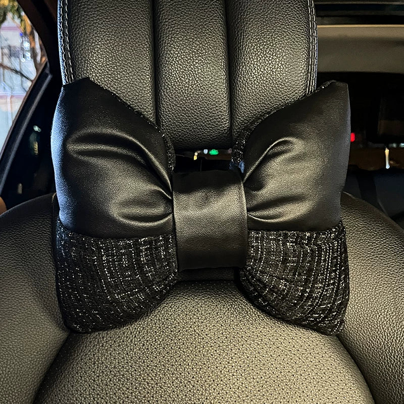 Linen car seat cushions, for all seasons, premium feel, new style, women's seat cover, star-shaped car seat cover and cushion set, five-piece.