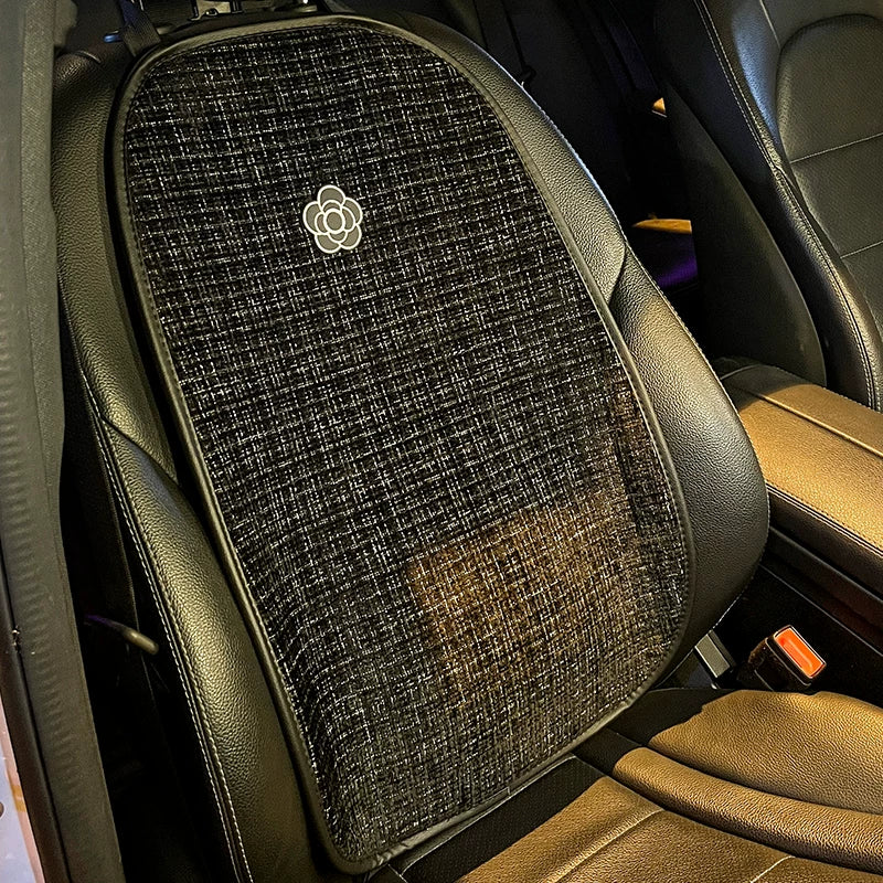 Linen car seat cushions, for all seasons, premium feel, new style, women's seat cover, star-shaped car seat cover and cushion set, five-piece.