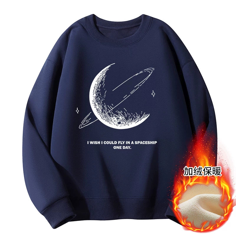 GLM Kişi və Qadınlar üçün Yun Astarlı Dəyirmi Yaxalı Sviter, Payız/Qış İstiliyi, Ağır Çəkili Stil, Amerika Boş Forması, Dəbli Brend Əsas Qat, Kişi Geyimləri