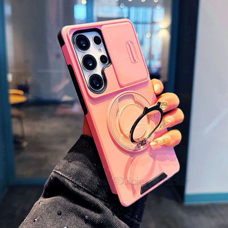 Samsung Galaxy S25 Ultra sürüşən linzalı telefon korpusu, S24 Plus maqnit dayağı, A17 yaradıcı dizaynı, S23 tam örtüklü linza, S20FE premium hiss, düşməyə davamlı yeni A56 modeli, qayışlı A55 ilə uyğun gəlir.