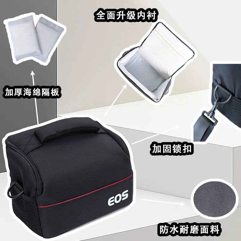 Canon kamera çantası üçün uyğundur R50 R6 R5C R62 R7 R8 R10 güzgüsüz fotoqrafiya çantası SLR çiyin EOS fotoqrafiya 800D6D90D200D ikinci nəsil EOSM50R7R10 qoruyucu qutu