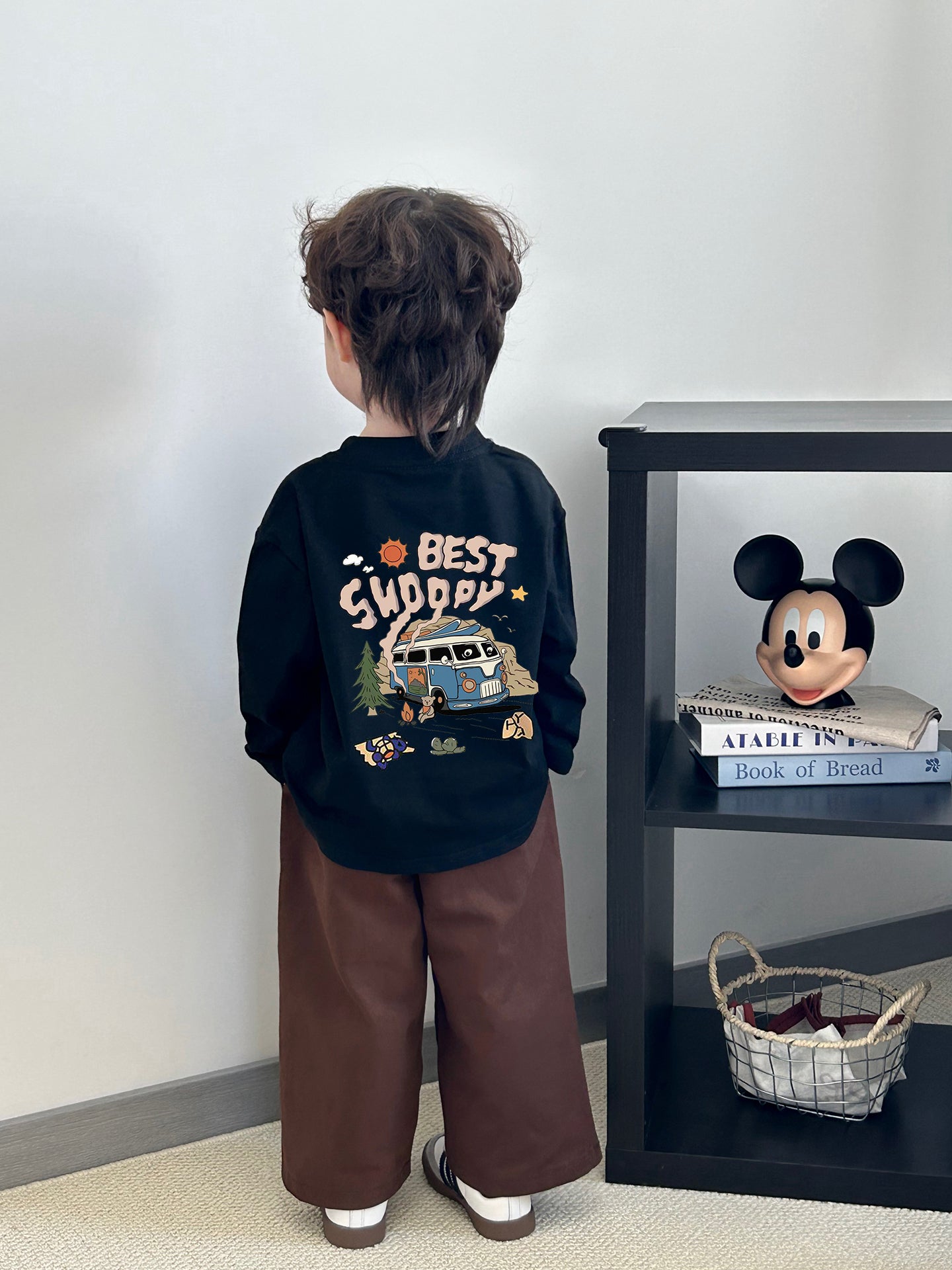 LINSANSUI Orijinal Uşaq Geyimləri Dəbli Oğlanlar üçün Çoxfunksiyalı Koreya Üslubunda Uzunqol Futbolka, Yaz və Payız Uşaq üçün Təmiz Pambıq Boş Top