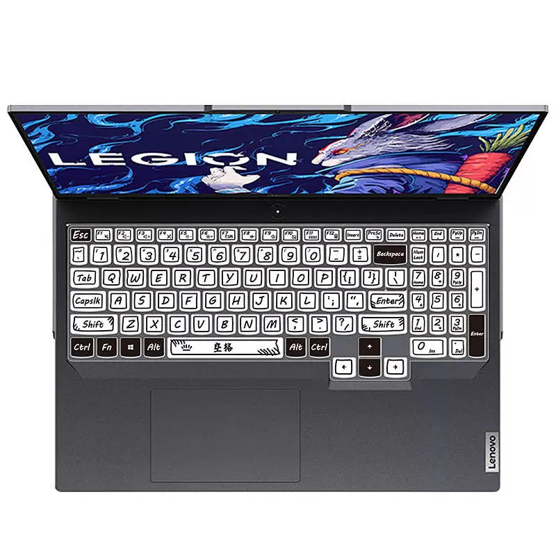 Lenovo Savior r7000p klaviatura filmi üçün uyğundur Y9000P notebook R9000 kompüteri Y7000 toz örtüyü K qoruyucu X Lenovo Savior qoruyucu filmi yaradıcı boyalı qraffiti qara və ağ naxışlı
