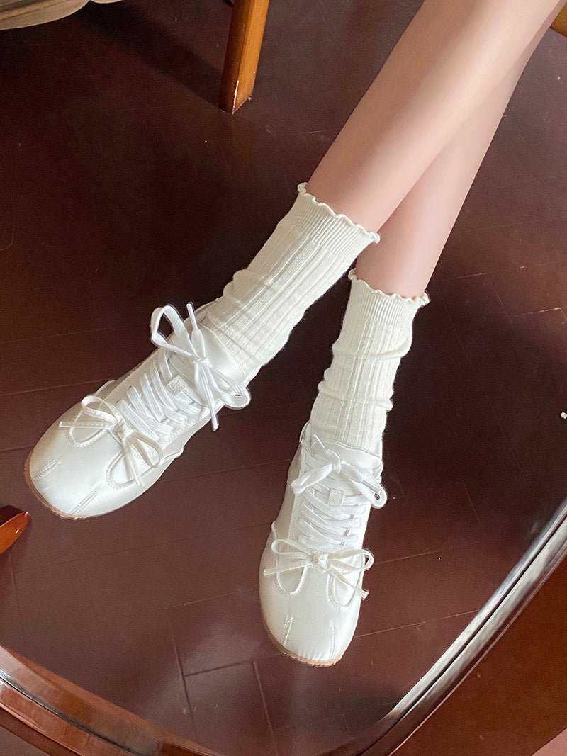 YesDay Sweet Dəyirmi Barmaq Düz Təsadüfi Ayaqqabılar 2026 Yaz Yeni Gəlişi Çox yönlü Yay Balet Stilində Alman İdman Ayaqqabıları Qadınlar üçün