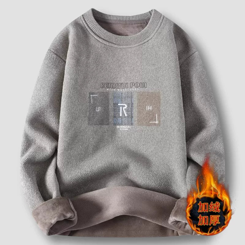 Kişilər üçün bir hissəli yun sviter, yeni payız və qış modası, isti şenil yun astarlı alt paltarı, kişilər üçün dairəvi yaxalı trikotaj geyim.