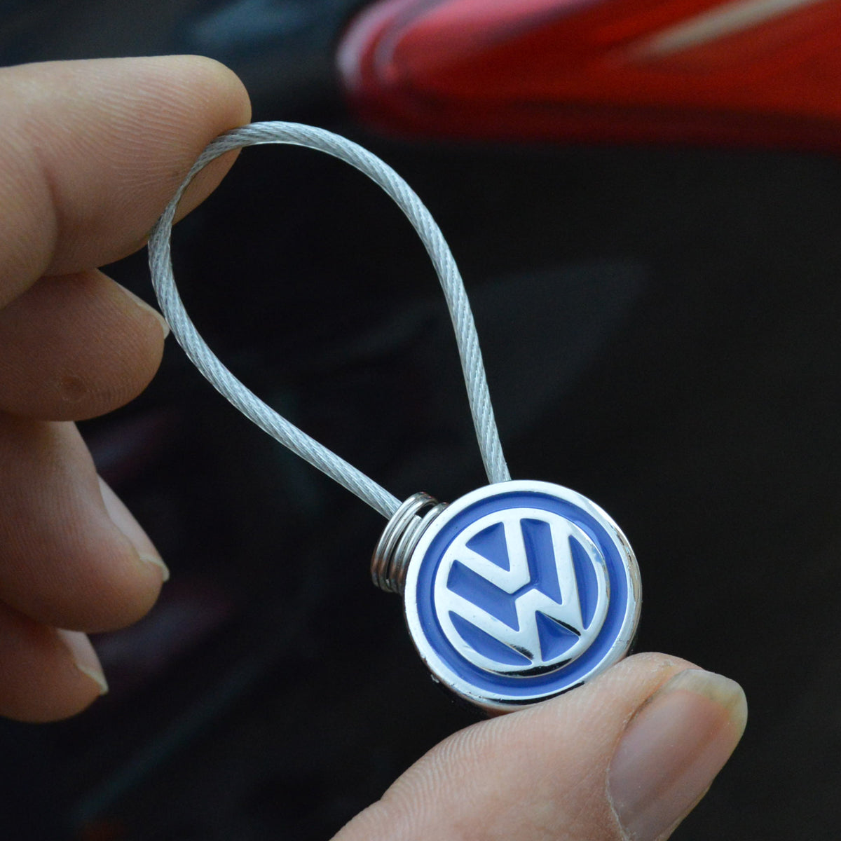 İki tərəfli Volkswagen polad məftil açar üzüyü, avtomobil açarı üçün asma, şəxsiyyət vəsiqəsi, Tayron açar üzüyü, Magotan açar zənciri, fərdiləşdirilmiş.