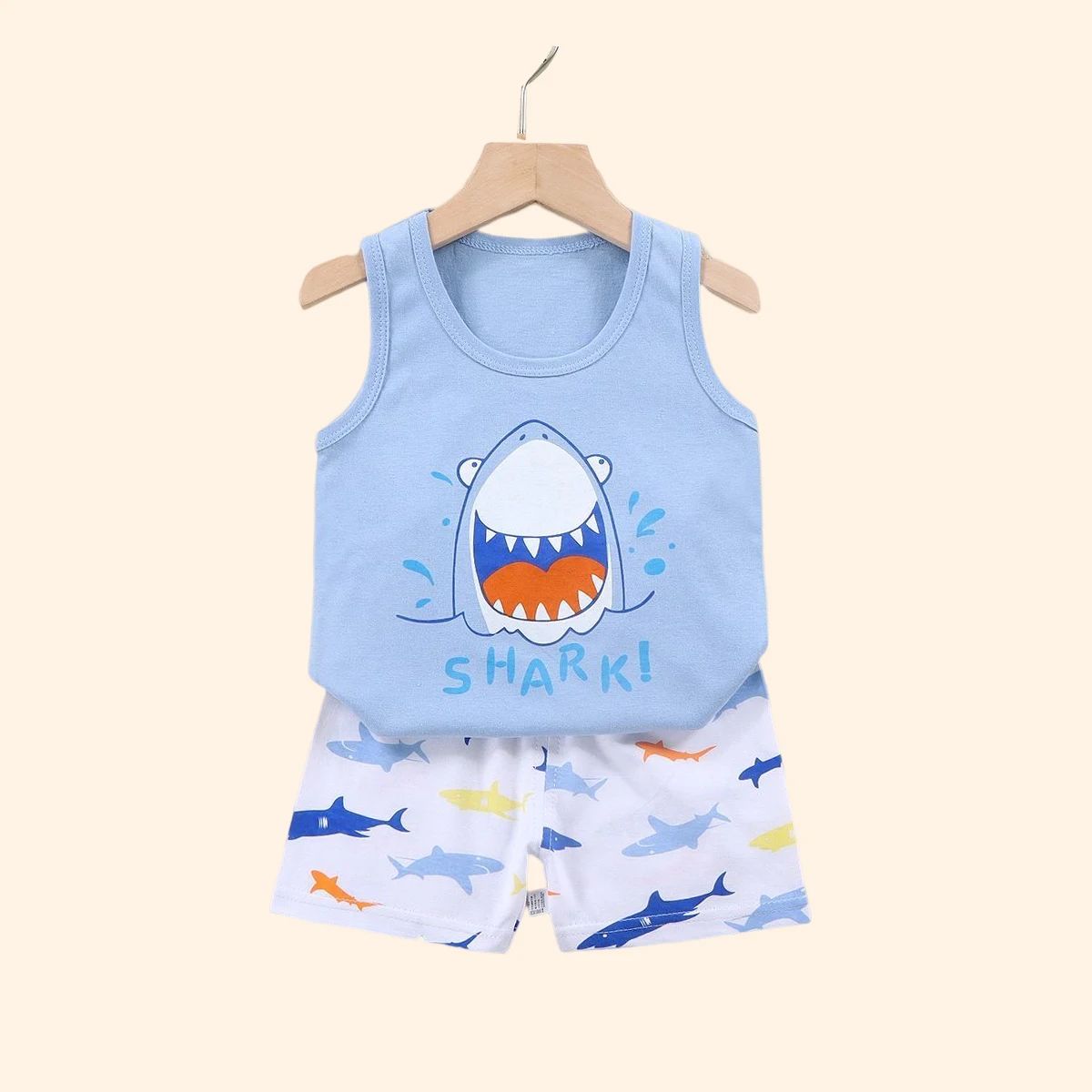 2PCS Uşaq Geyim Jilet Kostyum Uşaq Dəstləri Summer Cott - 2