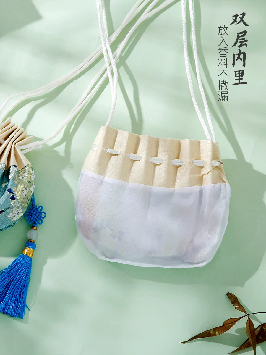 Qızıl ipək çaplı Hanfu pul kisəsi kisəsi, qədim üslublu kisə boş çanta, Çin üslublu kisə, ağcaqanad kovucu, Hanfu bəzəyi, əl çantası