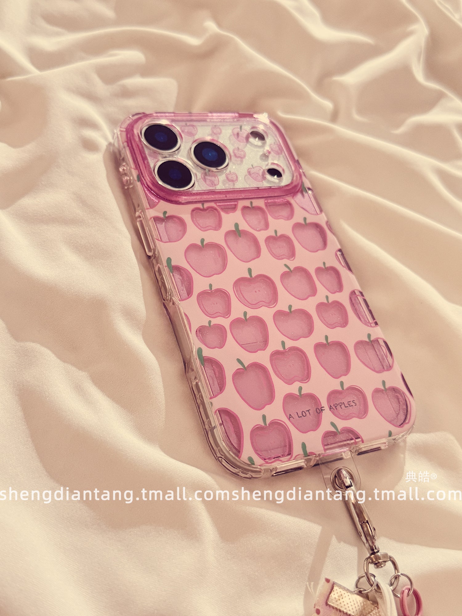Niş ikiqat çəhrayı Apple Apple 17ProMax cib telefonu üçün qab iphone17 yeni 16pro girl 15 kreativ 14 qabaqcıl qadın modeli 16promax yumşaq silikon qoruyucu örtük zənciri