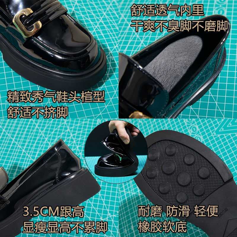 Qadın loferləri, Britaniya üslubunda, 2025-ci ilin yeni payız/qış üslubunda, flis astarlı, JK üslubunda, ətəklərlə uyğunlaşmaq üçün idealdır, çoxfunksiyalı qalın dabanlı qadın ayaqqabıları.