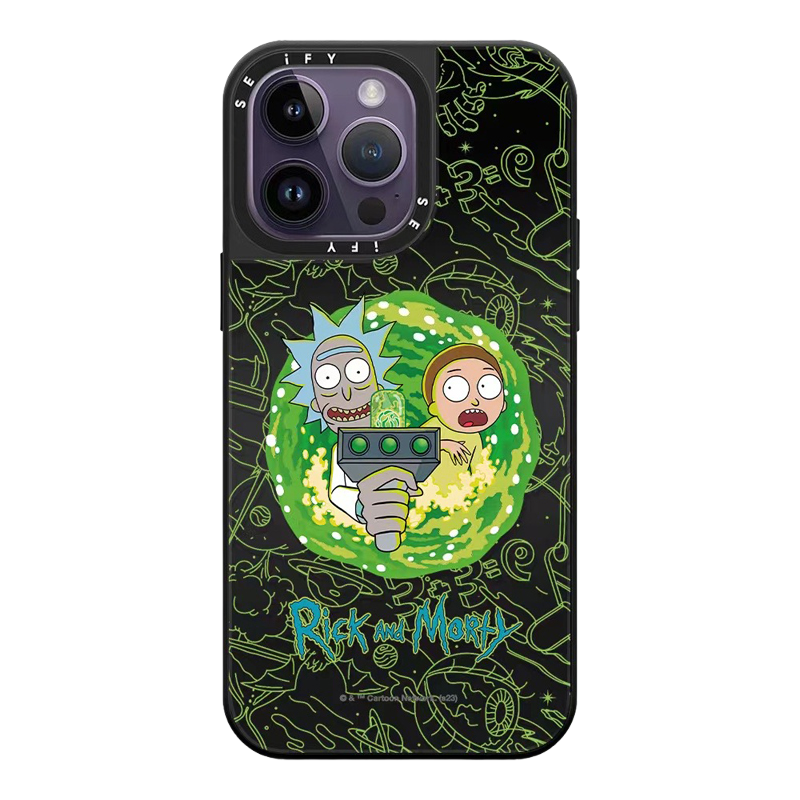 CASETiFiY Əməkdaşlıq Rick and Morty 16 Pro, iPhone 17 Pro Max və Apple 15 Plus Telefon Qabı ilə Uyğundur 12 Trendy Qab 13 Damlama Qoruyucu 14 Güzgü Yaradıcı Maqnit Yapışqanlı Huaqiangbei Qadınlar üçün Əvəzedici