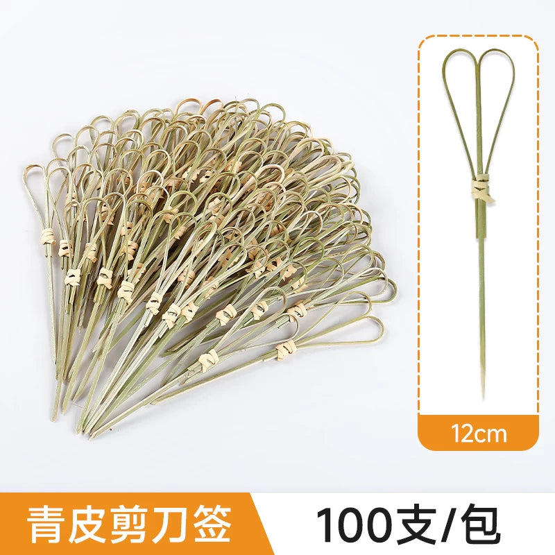 Meyvə şişləri birdəfəlik məişət yemək dərəcəli meyvə çəngəlləri burger şişləri bədii meyvə şişləri dekorativ bambuk şişləri yaradıcı şişlər
