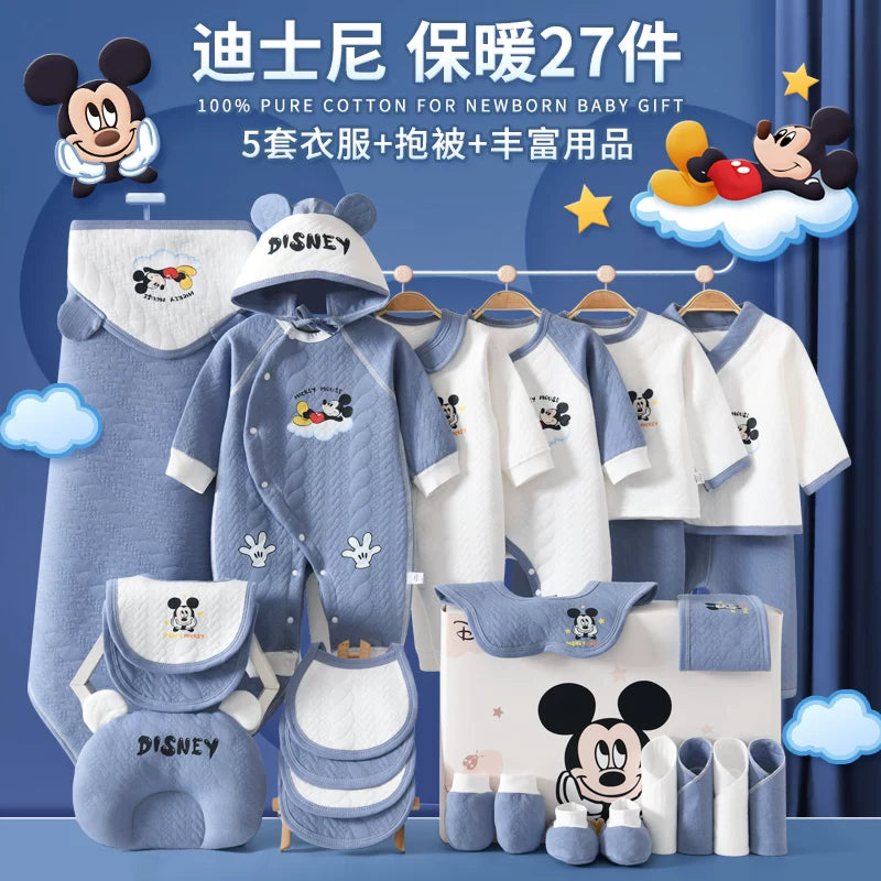 Disney təmiz pambıqdan hazırlanmış payız və qış üçün hədiyyə geyim dəsti, yeni doğulmuş körpələr, körpələr və bir aydan yuxarı körpələr üçün.