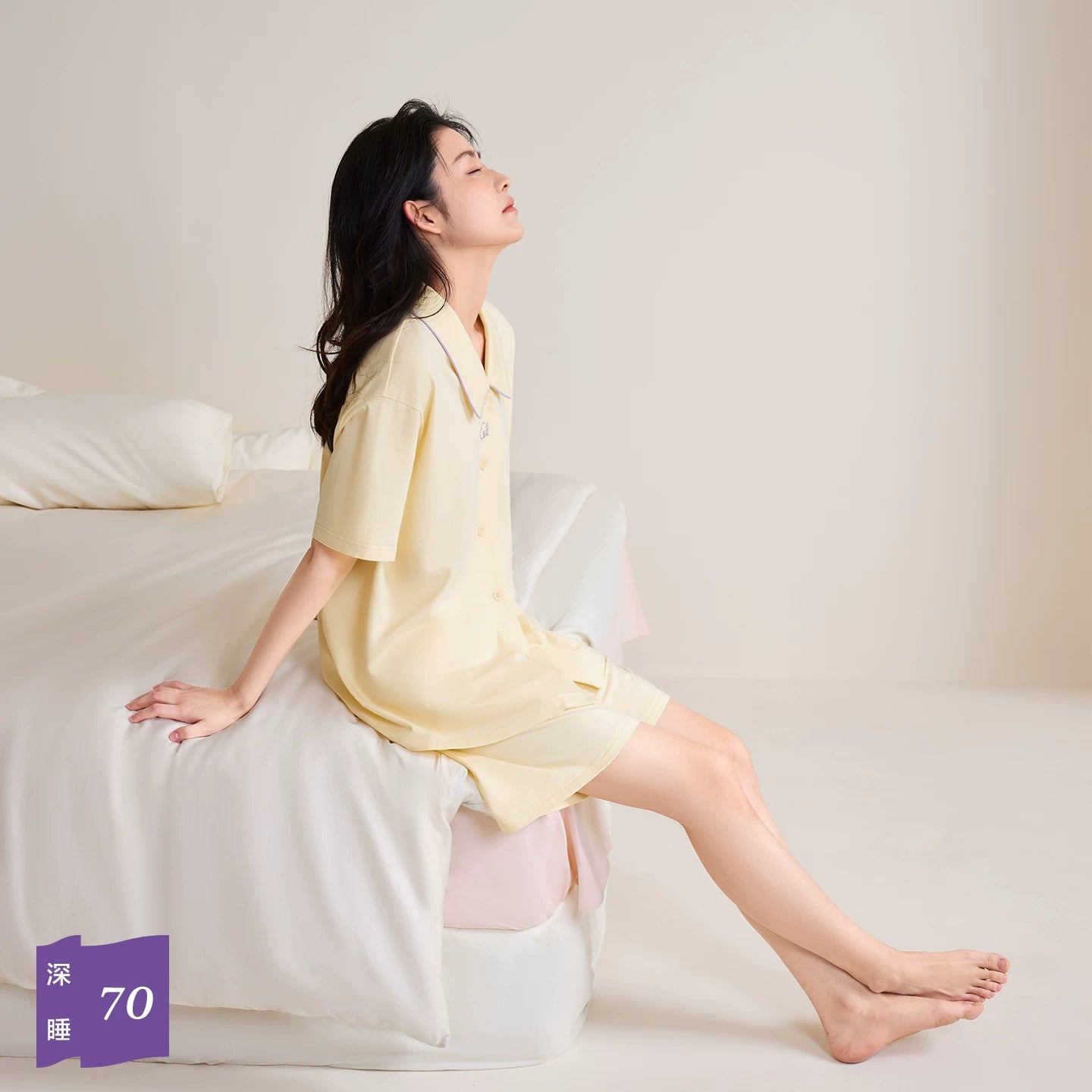 Jingyun [Cool Deep Pijamas 70] Super Soft Modal Pambıq Cüt Pijama Qadın Yay Ev Geyimi Dəsti Kişi