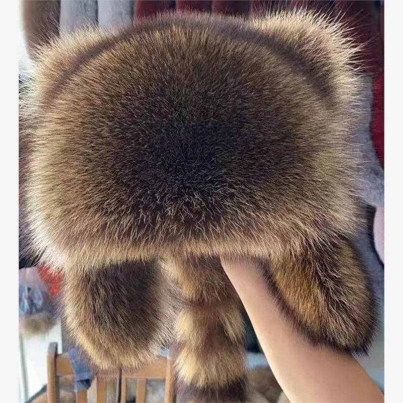 Yenotun qulaqcıqlı papaq, Amerika yenotu xəz papağı, quyruqlu Lei Feng stilində papaq, oğlanlar, qızlar və uşaqlar üçün qış üçün isti papaq, xəz papaq.