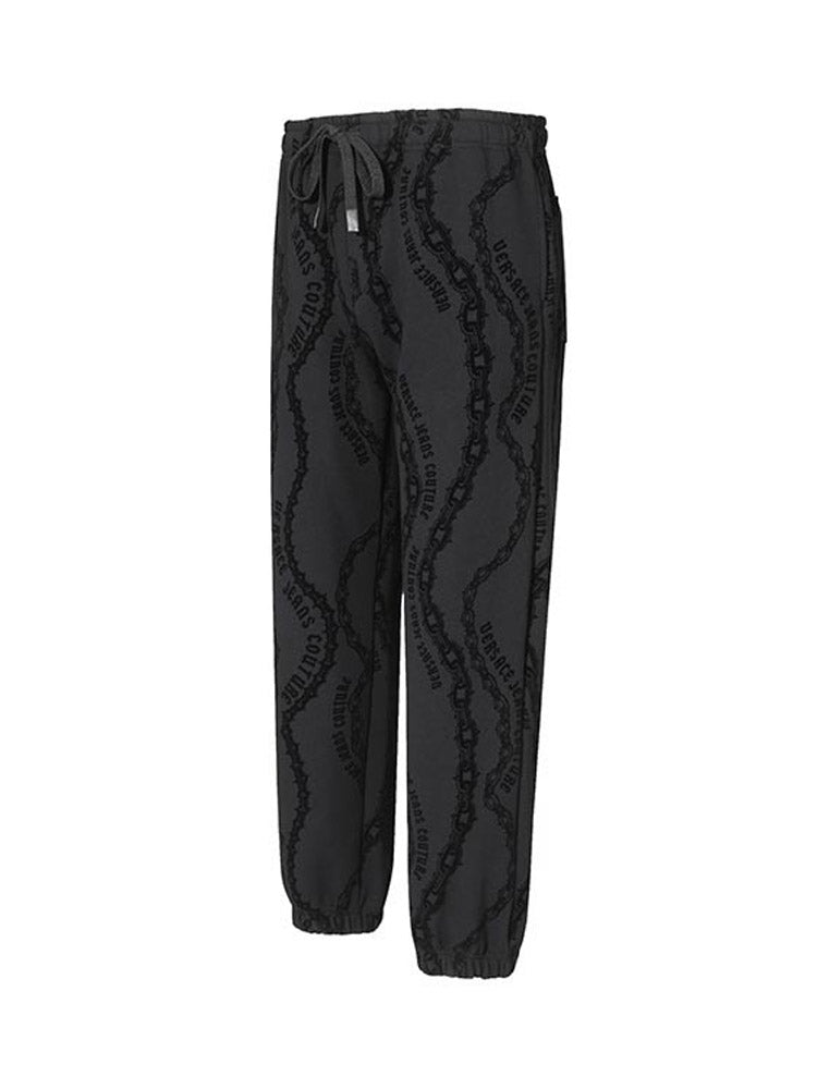 VJC Versace Kişilər üçün Pambıq Yun Astarlı İdman Gündəlik İdman Şalvarı 77GAA315 FS176