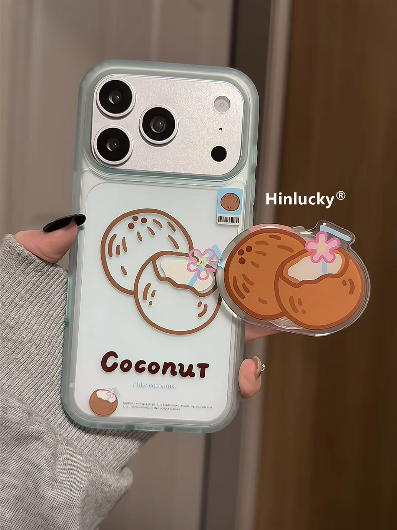 Hinlucky yay ins kiçik təzə hindistan cevizi stendi Apple 17 cib telefonu üçün uyğundur iphone16promax buzlu akril 15 yeni qadın 14 düşməyə qarşı qoruyucu örtük 17pro super gözəl görünüşlü