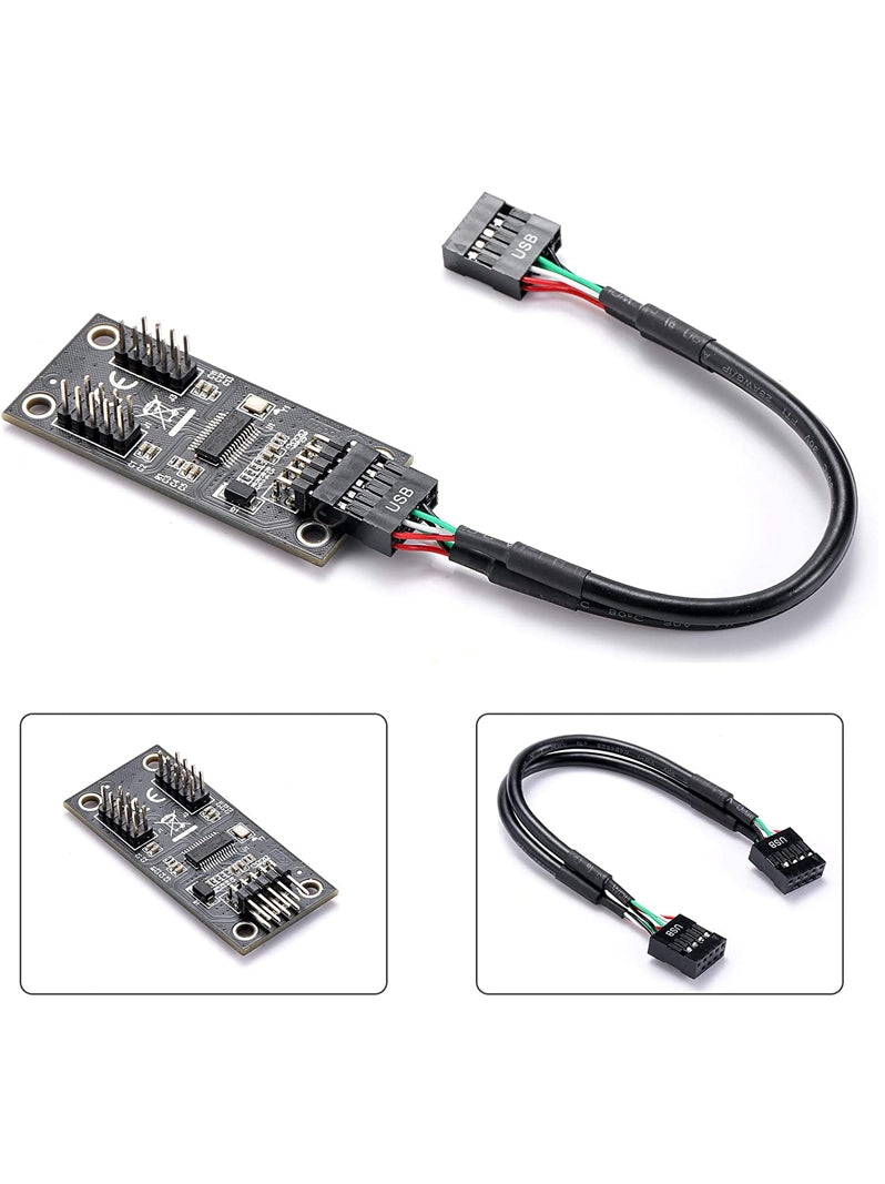 Pulsuz çatdırılma anakartı USB2.0 9PIN/19-pin ikili 9PIN interfeysinə 9-pin bir-iki genişləndirmə HUB mərkəzi