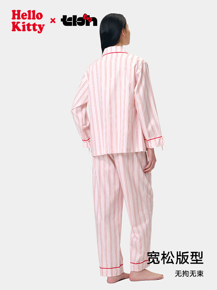 tbh Brutalist Home Sanrio Hello Kitty Tencel Pambıq Ev Geyimi Dəsti Qadınlar üçün Pijama xaricində geyinilə bilər