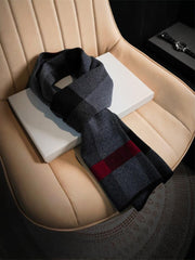 Armani Kişilər üçün Saf Yun Şarf 2025 Yeni Stil Payız/Qış Damalı İsti Qalın Boyunlu Şarf Sevgili Üçün Hədiyyə