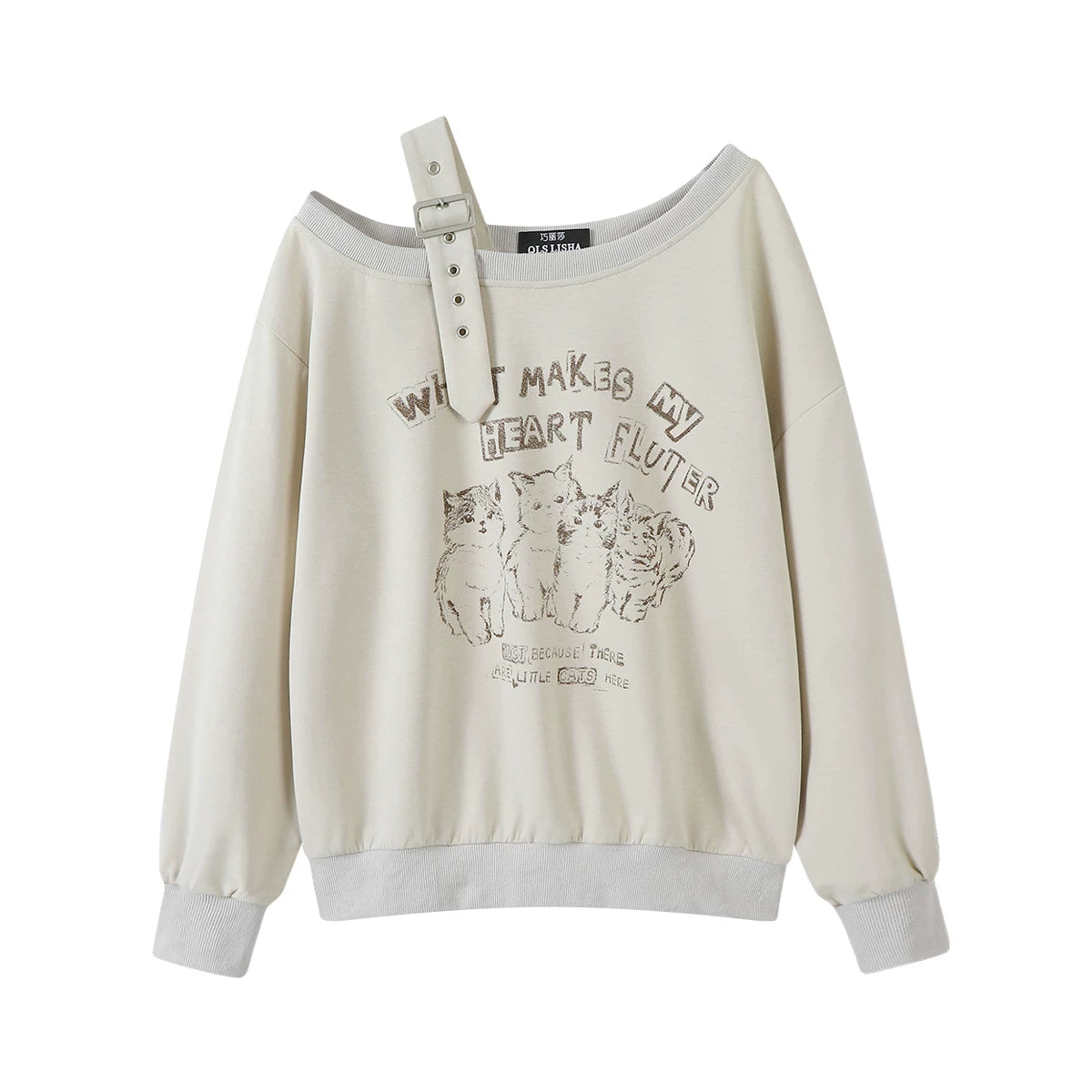 Chola Lisa Boş bədən formasında, rahat üslubda çiyinsiz sviter, erkən payız boz rəngli patchwork kamzol, başlıqsız, uzunqollu qadın topu