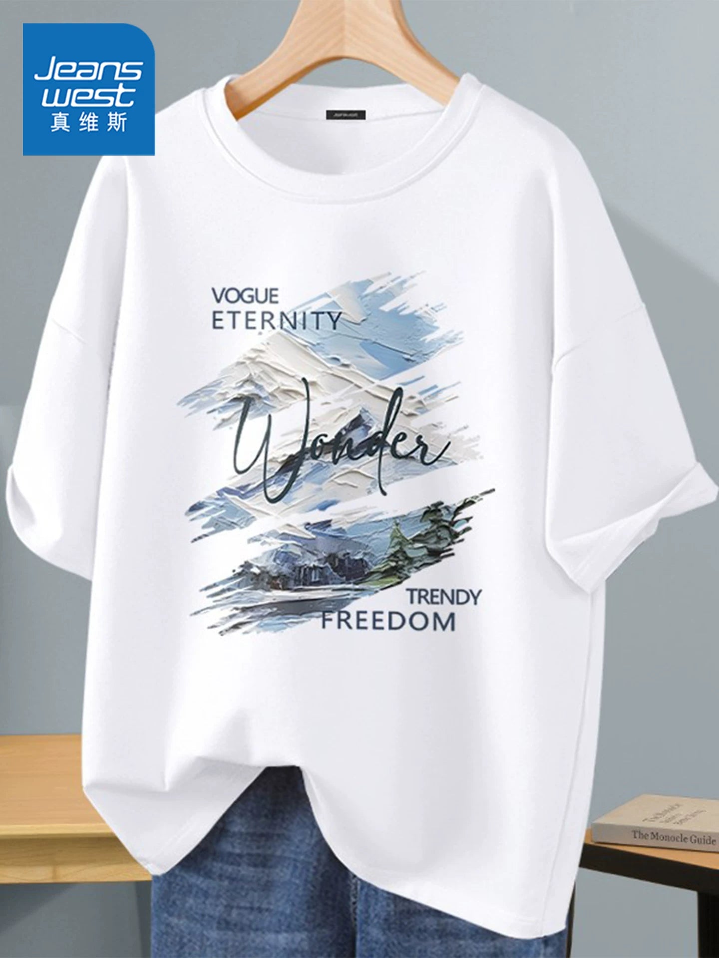 Jeanswest qısaqol kişi köynəyi təmiz pambıq 2026 yay yeni stil yeniyetmələr Amerika yüksək küçəsi ağır trend marka dibli köynək
