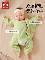 Körpə bodi qış geyimi, yeni doğulmuş körpə üçün A sinifli sıx oturan paltarlar, oğlan və qız körpəsi üçün əsas təbəqə təmiz pambıq pijama qış