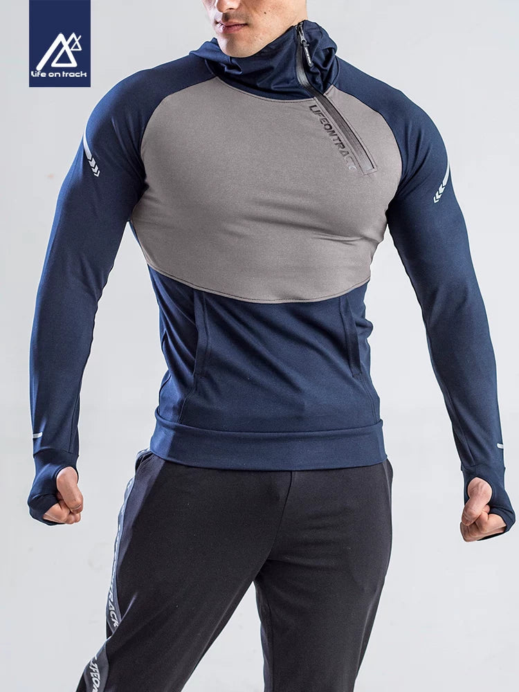 Kişilər üçün qaçış idman kostyumu, yaz və payız tez quruyan fitnes köynəkləri, uzunqol qaçış məşq paltarları, səhər qaçış paltarları, gödəkçələr və sweatshirtlər