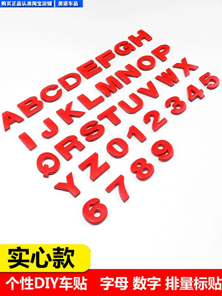 Avtomobilin Transformasiyası Quyruq Etiketi 26 İngilis Hərfləri Rəqəmsal Etiketlər Metal Yerləşdirmə Nişanı Qəşəng Avtomobil Bədəni Dekorasiyası Gülməli Avtomobil Etiketləri